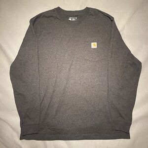 Carhartt Men's Long Sleeve T-Shirt Dark Gray Original Fit Pocket Tee Large